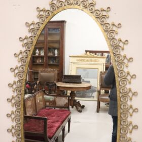 Mid Century Italian Iron Floor Mirror with Console Table, Pier Luigi Colli