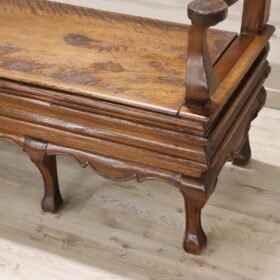 Italian Antique Louis XV Bench in Solid Walnut Wood