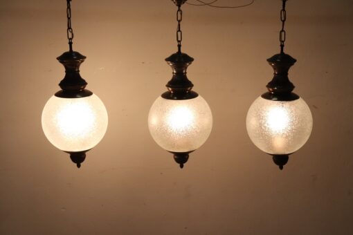 Italian Pendant Lamps Brass - Set of Three Lights On - Styylish