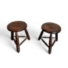 Pair of Turned Wood Stools- Styylish