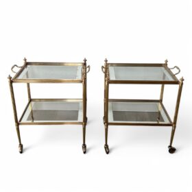 Maison Jansen Side Tables with Trays, Circa 1940