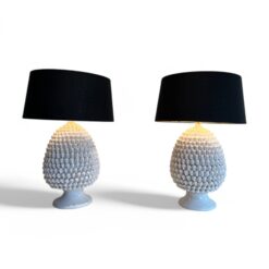 Pair of White Ceramic Table Lamps - Styylish