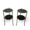 Pair of Round Maison Jansen Brass Side Tables - Styylish