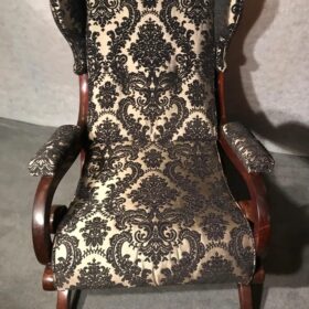 Biedermeier Sleigh Back Wing Chair, 1825