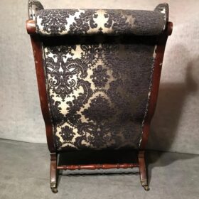 Biedermeier Sleigh Back Wing Chair, 1825