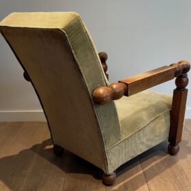 Brutalist Armchair, attributed to Charles Dudouyt, 1950s