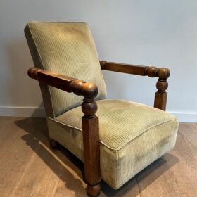 Brutalist Armchair, attributed to Charles Dudouyt, 1950s