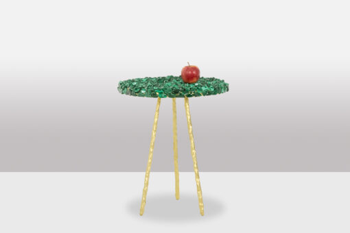 Malachite Steel Pedestal Table - Staged - Styylish