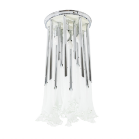 Chandelier in Murano Glass and Chrome Metal, 1970s