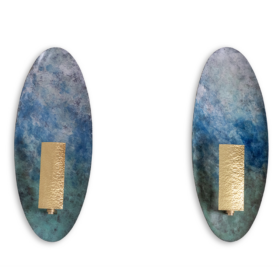 Pair of Patinated Brass Wall Lights, Contemporary Work