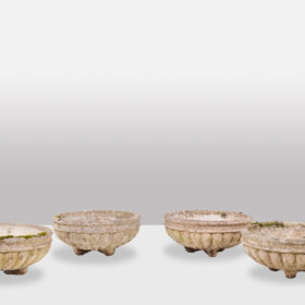 Set of 4 Reconstituted Stone Planters, Circa 1970