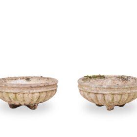 Set of 4 Reconstituted Stone Planters, Circa 1970