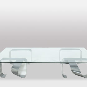 Paul Legeard Chromed Metal Coffee Table, 1970s