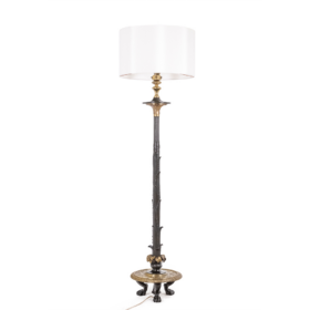 Restoration Style Floor Lamp in Bronze with Two Patinas, Circa 1900