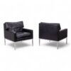 Pair Armchairs Black Leather - Styylish