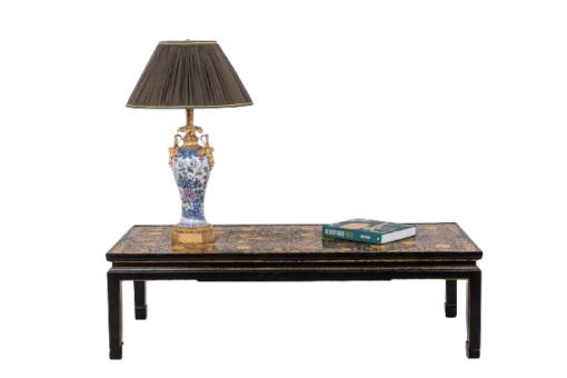 Lacquer Table Floral Motifs - Front Profile - Styylish