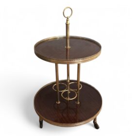 Round Mahogany and Brass Drinks Trolley Maison Jansen