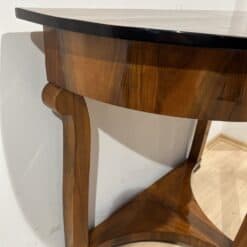 Biedermeier Demi-Lune Console Table, Walnut Veneer, Maple, Austria circa 1830 - Image 11