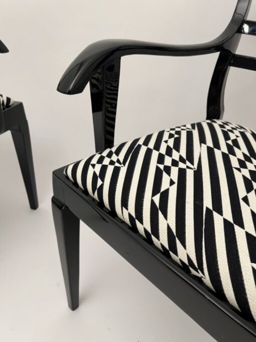 Pair of German Art Deco Armchairs, Black Lacquer, 1925 - Image 13