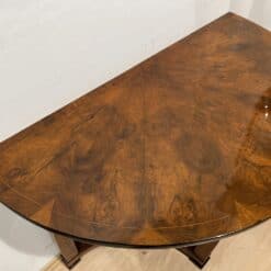 Biedermeier Demi-Lune Console Table, Walnut Veneer, Maple, Austria circa 1830 - Image 14