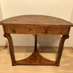 Biedermeier Demi-Lune Console Table, Walnut Veneer, Maple, Austria circa 1830 - Image 15