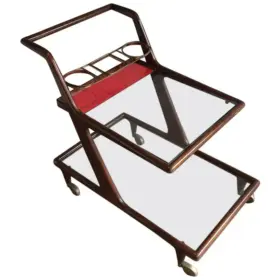 Italian Wood, Brass and Glass Trolley