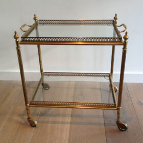 Neoclassical Style Brass Drinks Trolley with Removable Trays in the style of Maison Jansen