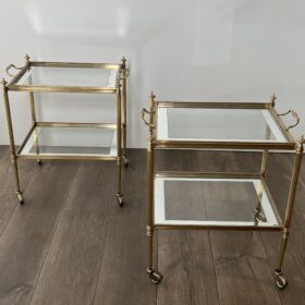 Maison Jansen End Tables with Removable Upper Trays