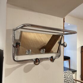 Art Deco Coat Rack with Mirror, France circa 1930