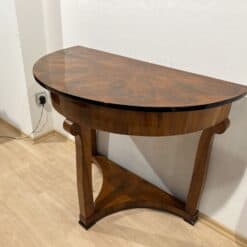 Biedermeier Demi-Lune Console Table, Walnut Veneer, Maple, Austria circa 1830 - Image 3