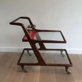 Italian Wood, Brass and Glass Trolley