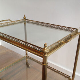 Neoclassical Style Brass Drinks Trolley with Removable Trays in the style of Maison Jansen