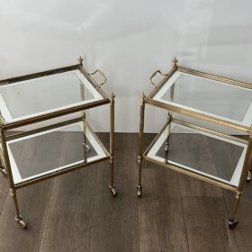 Maison Jansen End Tables with Removable Upper Trays