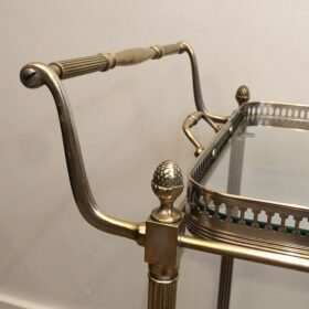 Maison Bagués, Neoclassical Style Silvered Brass Drinks Trolley, French