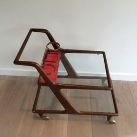 Italian Wood, Brass and Glass Trolley