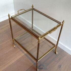 Neoclassical Style Brass Drinks Trolley with Removable Trays in the style of Maison Jansen