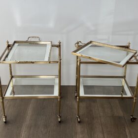 Maison Jansen End Tables with Removable Upper Trays