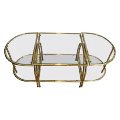 Faux-bamboo-style brass table Maison Baguès - Styylish