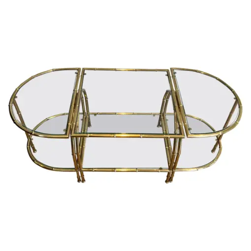 Faux-bamboo-style brass table Maison Baguès - Styylish