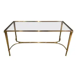 Neoclassical Brass Coffee Table Maison Jansen - Styylish