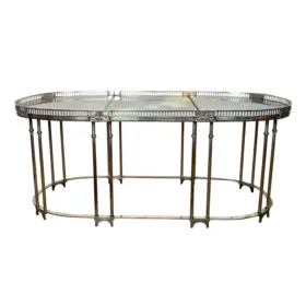 Neoclassical Style Silver Plated Coffee Table with Antiques Mirror Tops