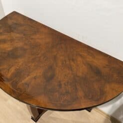 Biedermeier Demi-Lune Console Table, Walnut Veneer, Maple, Austria circa 1830 - Image 5