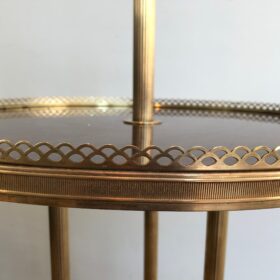 Round Mahogany and Brass Drinks Trolley Maison Jansen