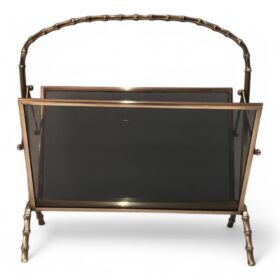 Brass Faux-Bamboo Magazine Rack by Maison Baguès