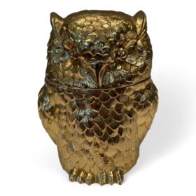 Gilt Metal Owl Ice Bucket by Mauro Mainetti, 1970