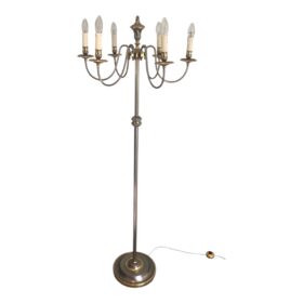 Neoclassical Style Silvered and Brass 6 Lights Floor Lamp