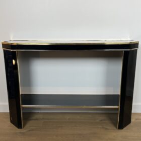 Large Lucite and Brass Coffee Table