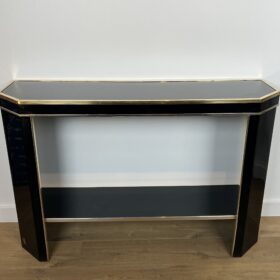 Large Lucite and Brass Coffee Table