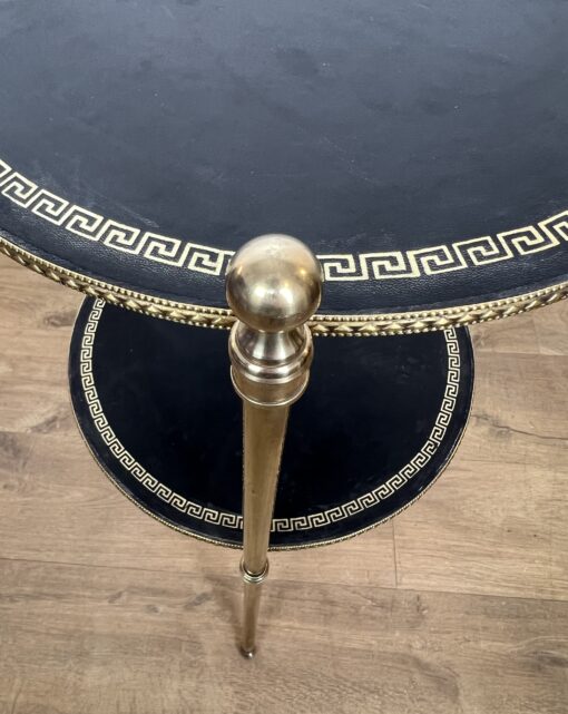 Pair of round Maison Jansen Side Tables- detail view of one table- Styylish