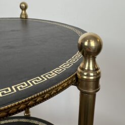 Pair of round Maison Jansen Side Tables- detail view of one table 2- Styylish